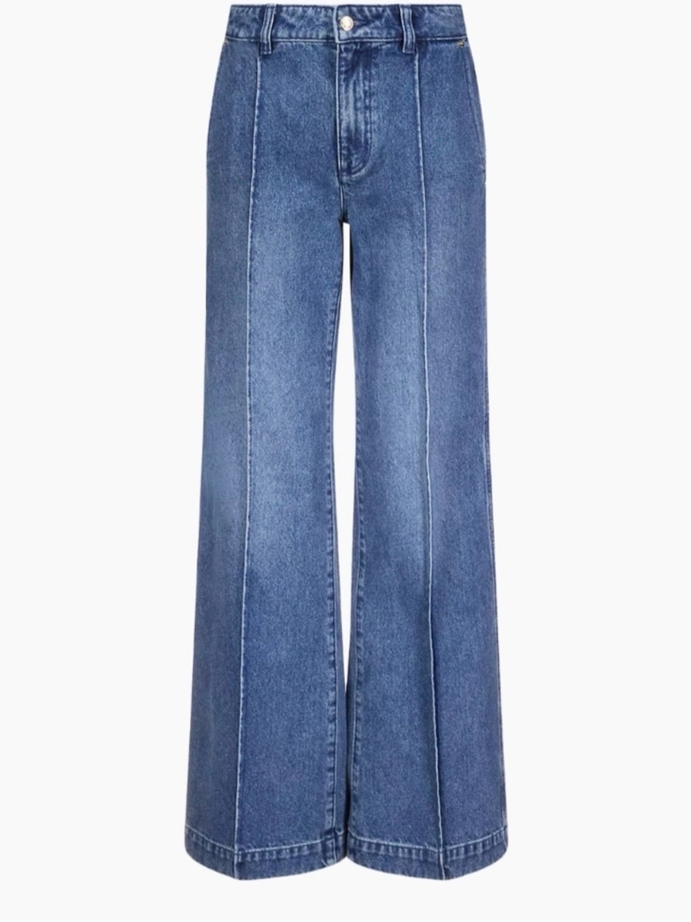 Michael Kors Women’s Pintuck Wide Leg Blue Denim Jeans
